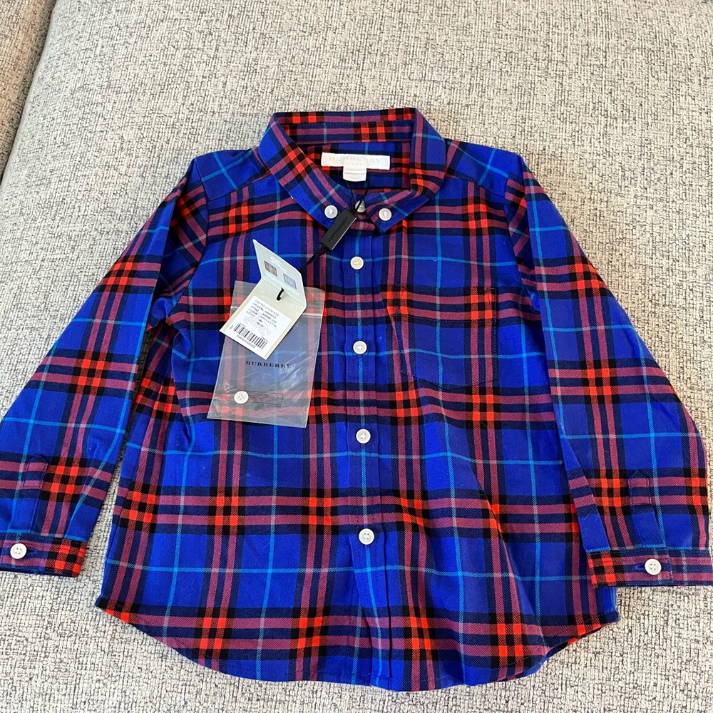 BRAND NEW tags on 18 month Burberry long sleeve button down polo.